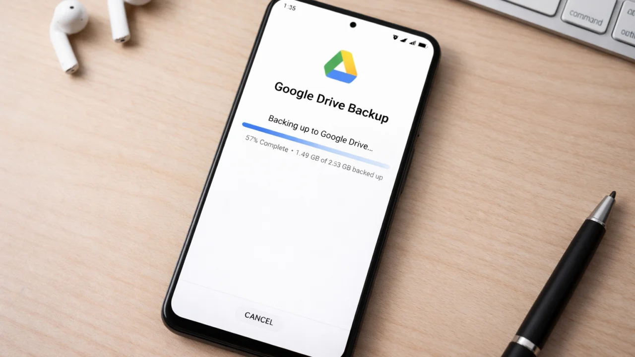 Izrada Android sigurnosne kopije pomoću Google Drivea na pametnom telefonu