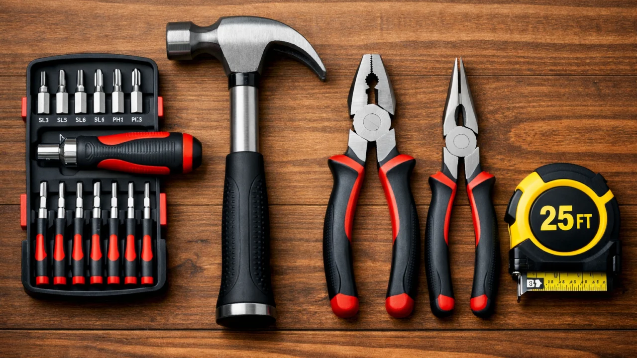 Osnovni ručni alati za kućne popravke poput odvijača, čekića i kliješta