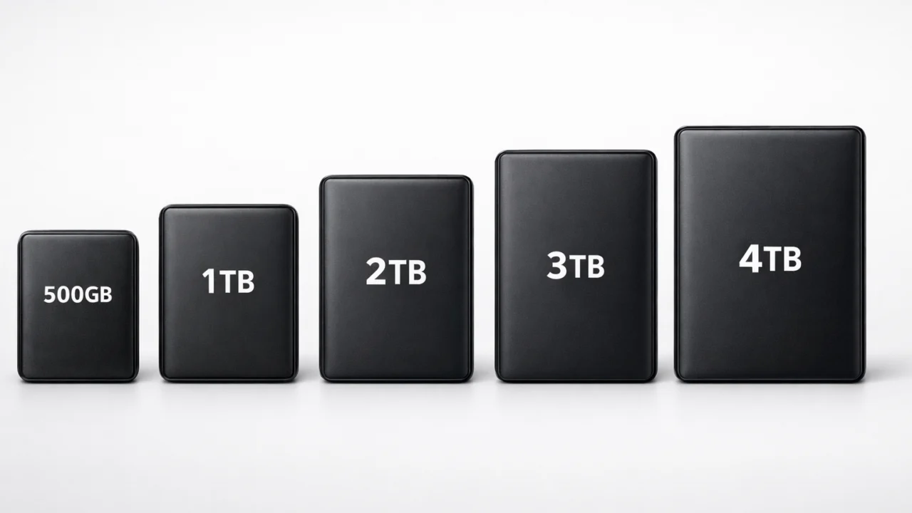Različiti kapaciteti eksternih diskova od 500 GB do 4 TB za odabir optimalne pohrane
