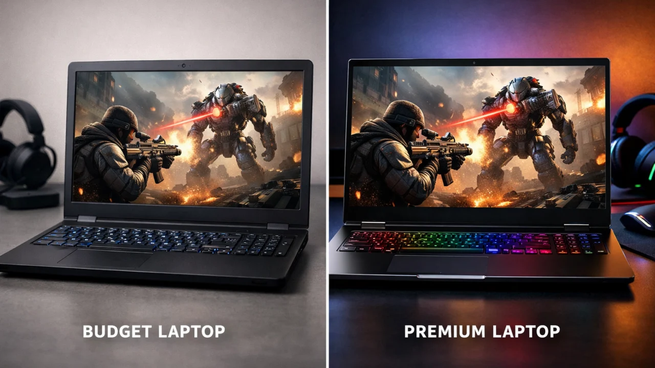 Usporedba budžetnog i skupljeg gaming laptopa u istoj igri radi boljeg razumijevanja razlika