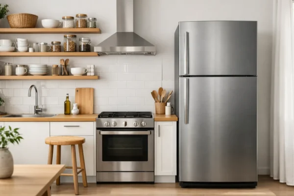 Moderan hladnjak u kuhinji prikazuje kako odabrati hladnjak prema prostoru i energetskoj klasi