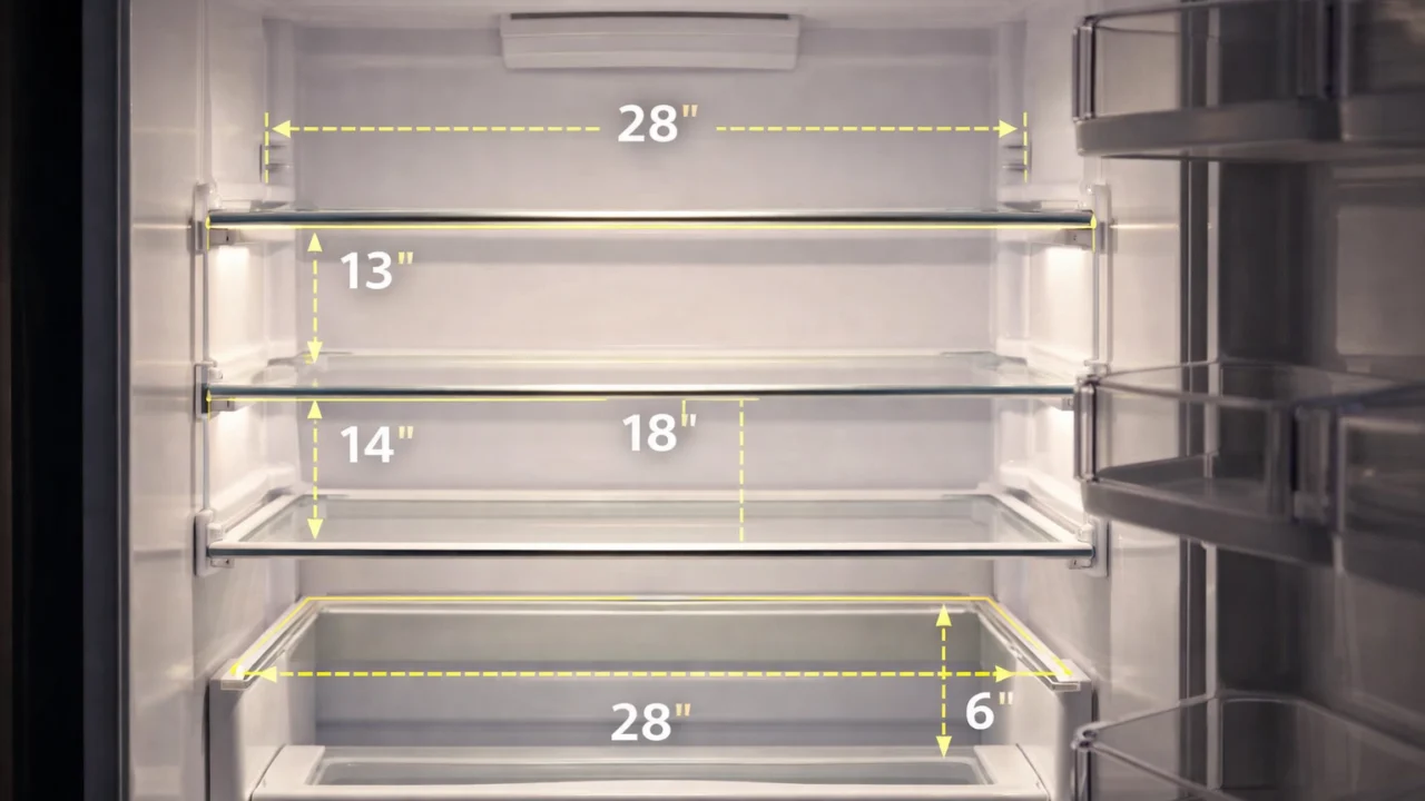 Prikaz neto zapremine hladnjaka i stvarnog korisnog prostora za svakodnevnu upotrebu