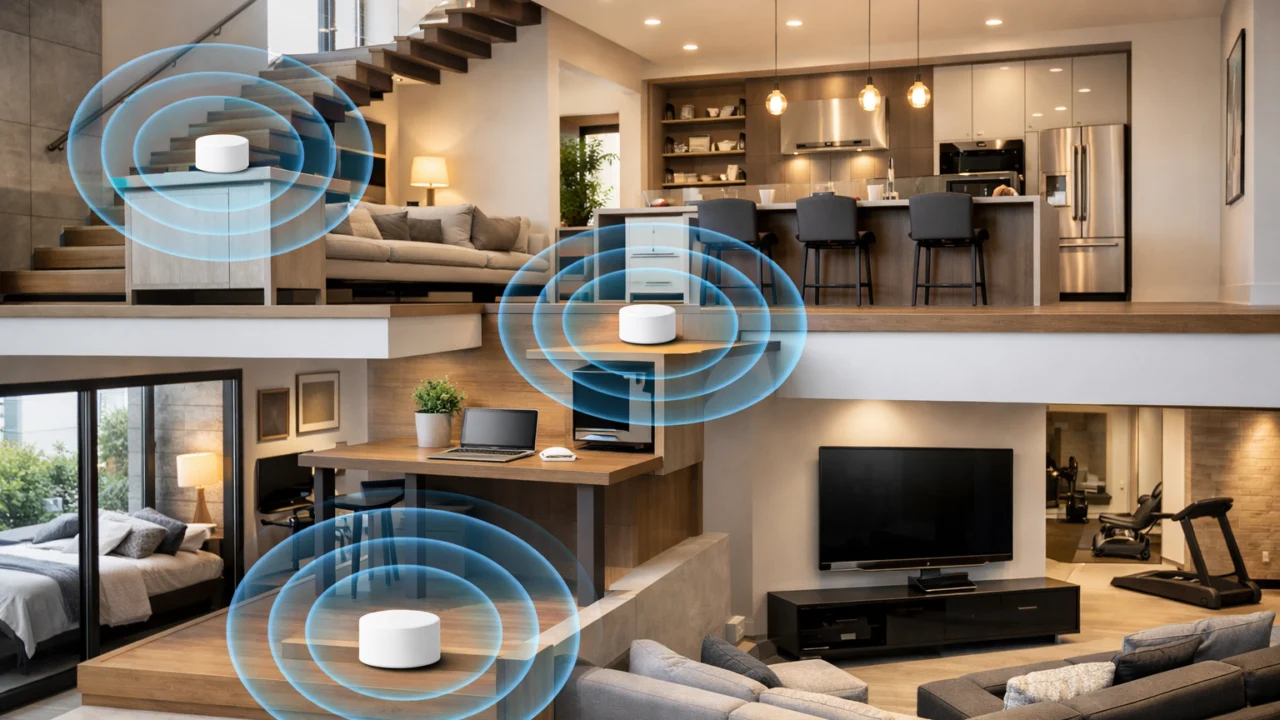 Mesh WiFi sustav u kući na više katova osigurava ravnomjernu pokrivenost bežičnom mrežom