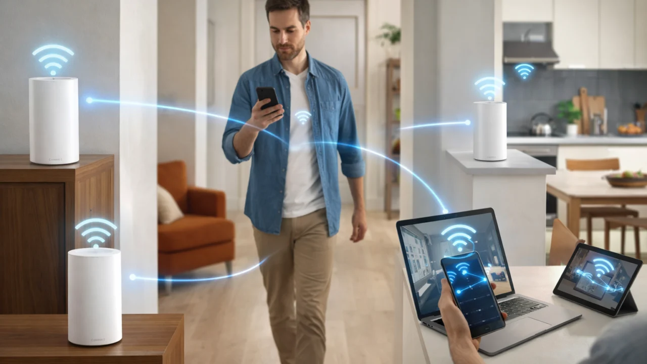 Automatsko prebacivanje uređaja između mesh WiFi čvorova bez prekida veze tijekom kretanja