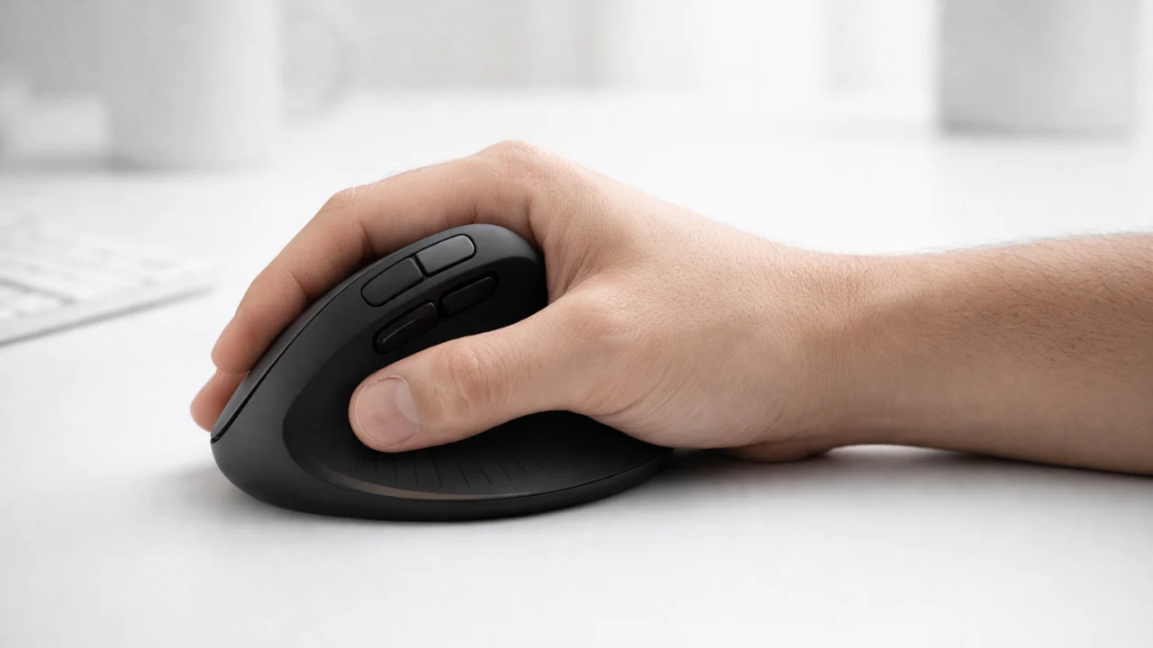 Ergonomski miš koji podržava prirodan položaj zapešća tijekom dugotrajnog rada