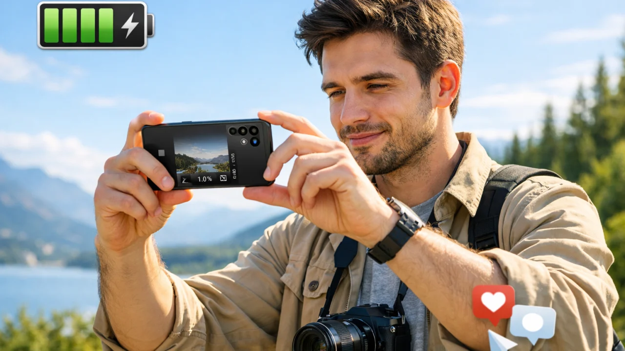 Korištenje pametnog telefona za društvene mreže uz pouzdanu kameru i bateriju