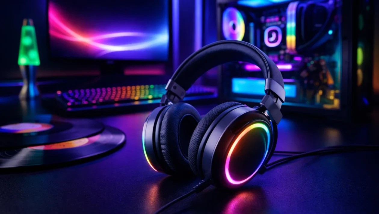 Gaming i glazbene slušalice u modernom radnom prostoru, prikaz univerzalnih slušalica za gaming i slušanje glazbe