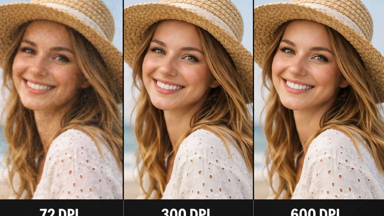 Usporedba skeniranja fotografije pri različitim DPI vrijednostima i utjecaj rezolucije na detalje slike