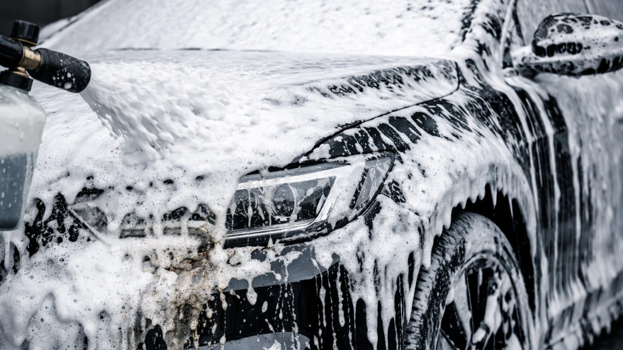 Predpranje automobila aktivnom pjenom koje uklanja prljavštinu i smanjuje rizik nastanka mikro ogrebotina