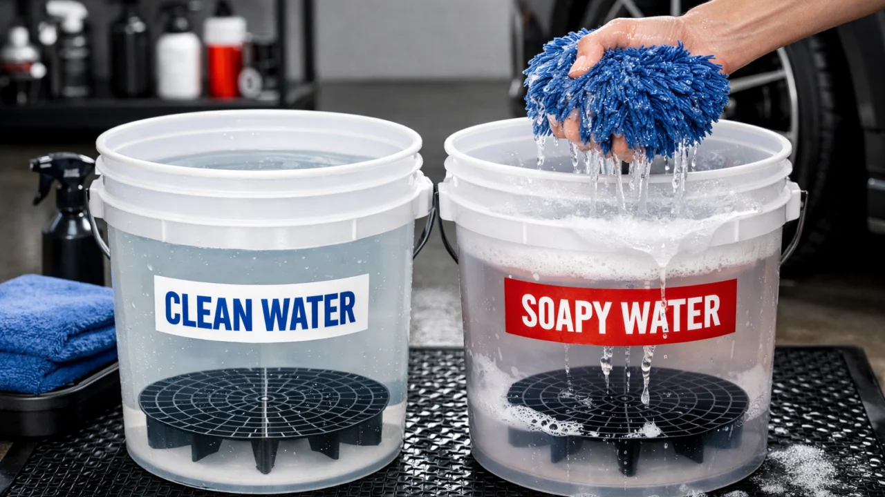 Metoda dvije kante za sigurno pranje auta koja sprječava vraćanje prljavštine i oštećenja laka