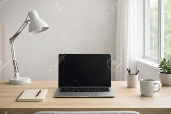 Uredno radno mjesto s modernim stolom i računalom koje simbolizira organizaciju radnog prostora za veći fokus