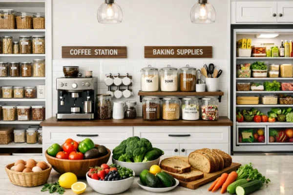 Uredna smočnica i hladnjak s jasno posloženim namirnicama za bolju organizaciju hrane i smanjenje bacanja