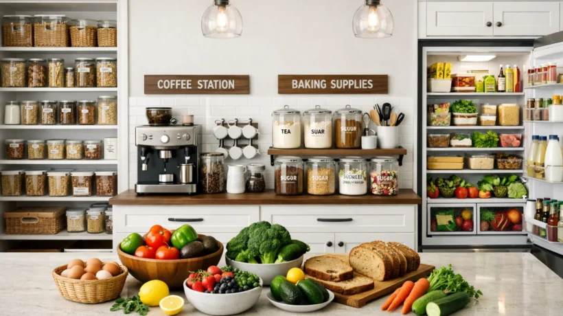 Uredna smočnica i hladnjak s jasno posloženim namirnicama za bolju organizaciju hrane i smanjenje bacanja