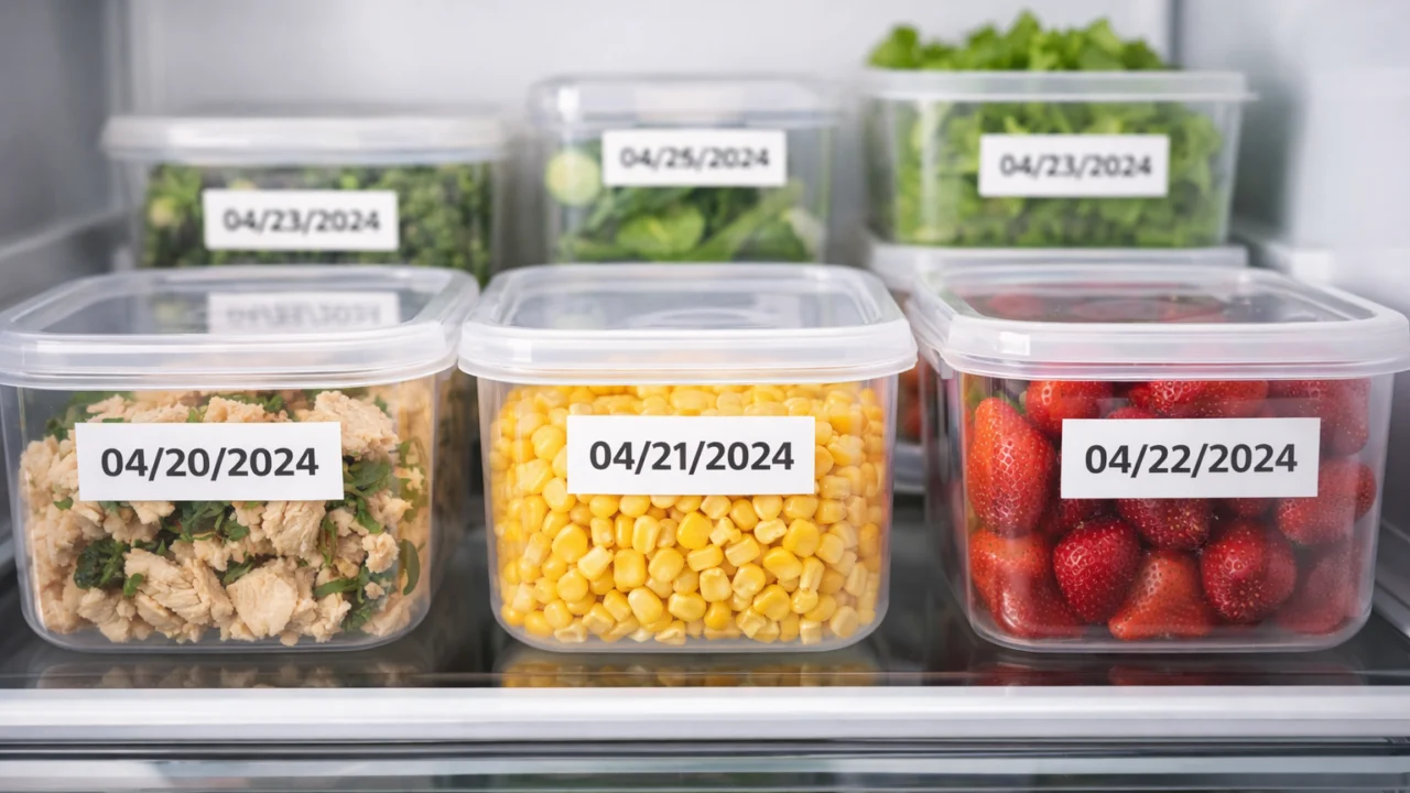 Primjena FIFO metode u hladnjaku gdje su starije namirnice sprijeda za prvo korištenje