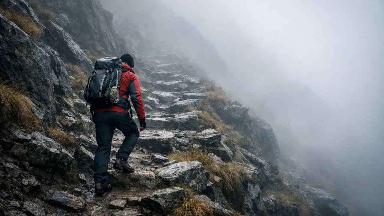 Spor uspon po planinskoj stazi metafora je nelinearnog napretka prema ciljevima