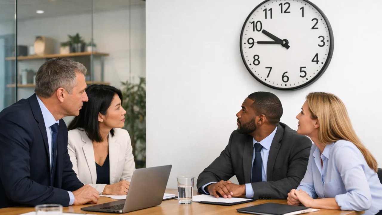 Tim tijekom vremenski ograničenog sastanka prati trajanje kako bi povećao učinkovitost