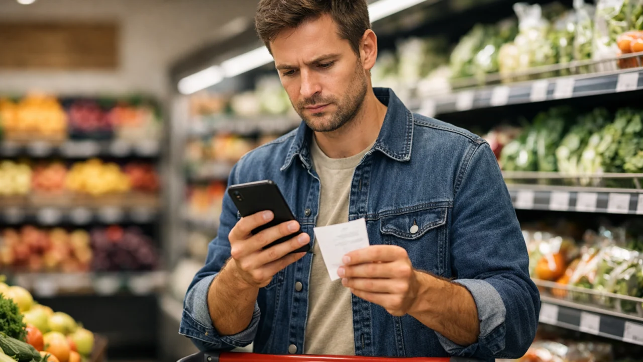 Popis za kupovinu namirnica u trgovini kao dio planiranja tjednih obroka
