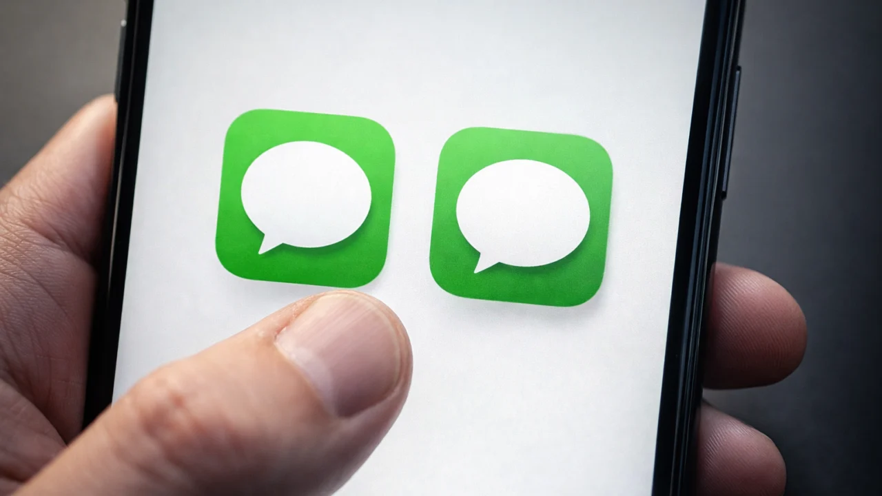 Usporedba originalne i lažne aplikacije na zaslonu pametnog telefona s gotovo identičnim ikonama