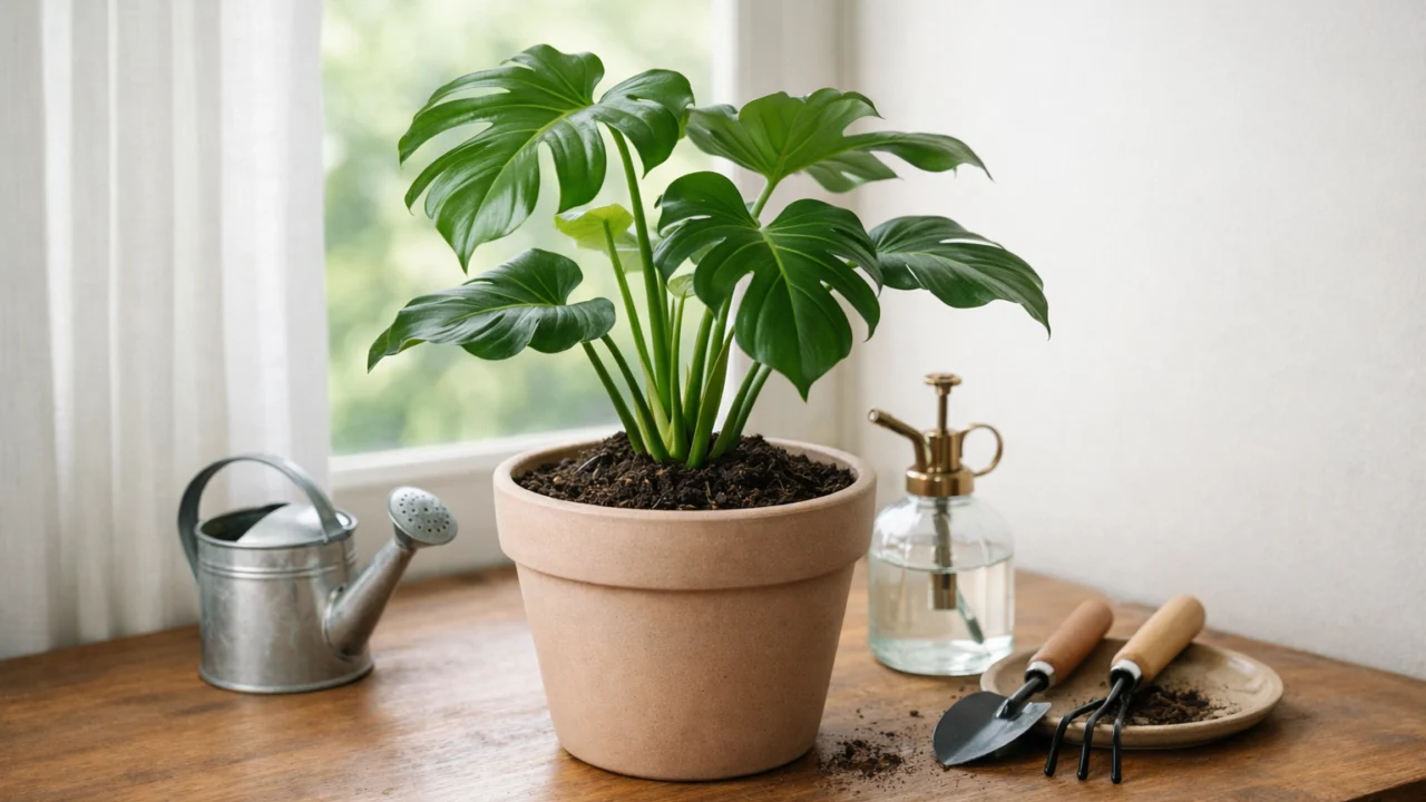 Biljka nakon presađivanja smještena u polusjenu radi prilagodbe i smanjenja stresa