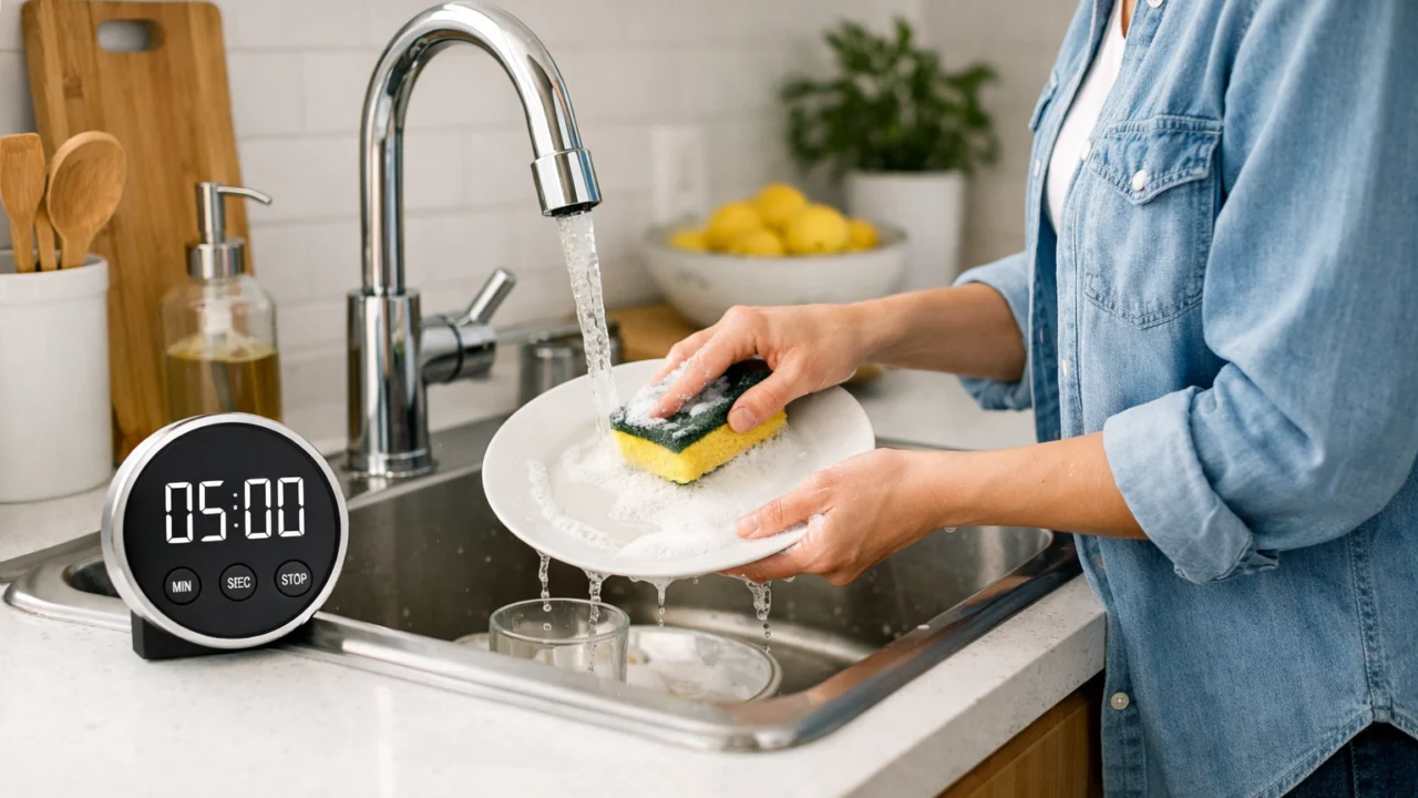 Primjena pravila dvije minute na kućanske poslove poput pranja suđa