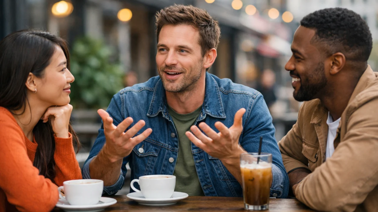Razgovor o emocijama s prijateljima u opuštenom okruženju bez svađe ili napetosti