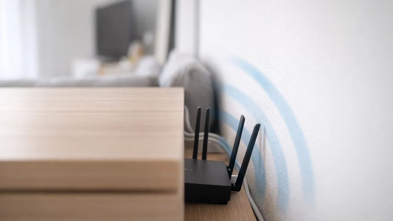 Nepravilno postavljen Wi-Fi ruter koji uzrokuje slab signal i spor internet u stanu