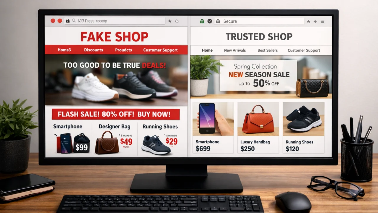 Usporedba lažne i stvarne web trgovine radi prepoznavanja online prijevare