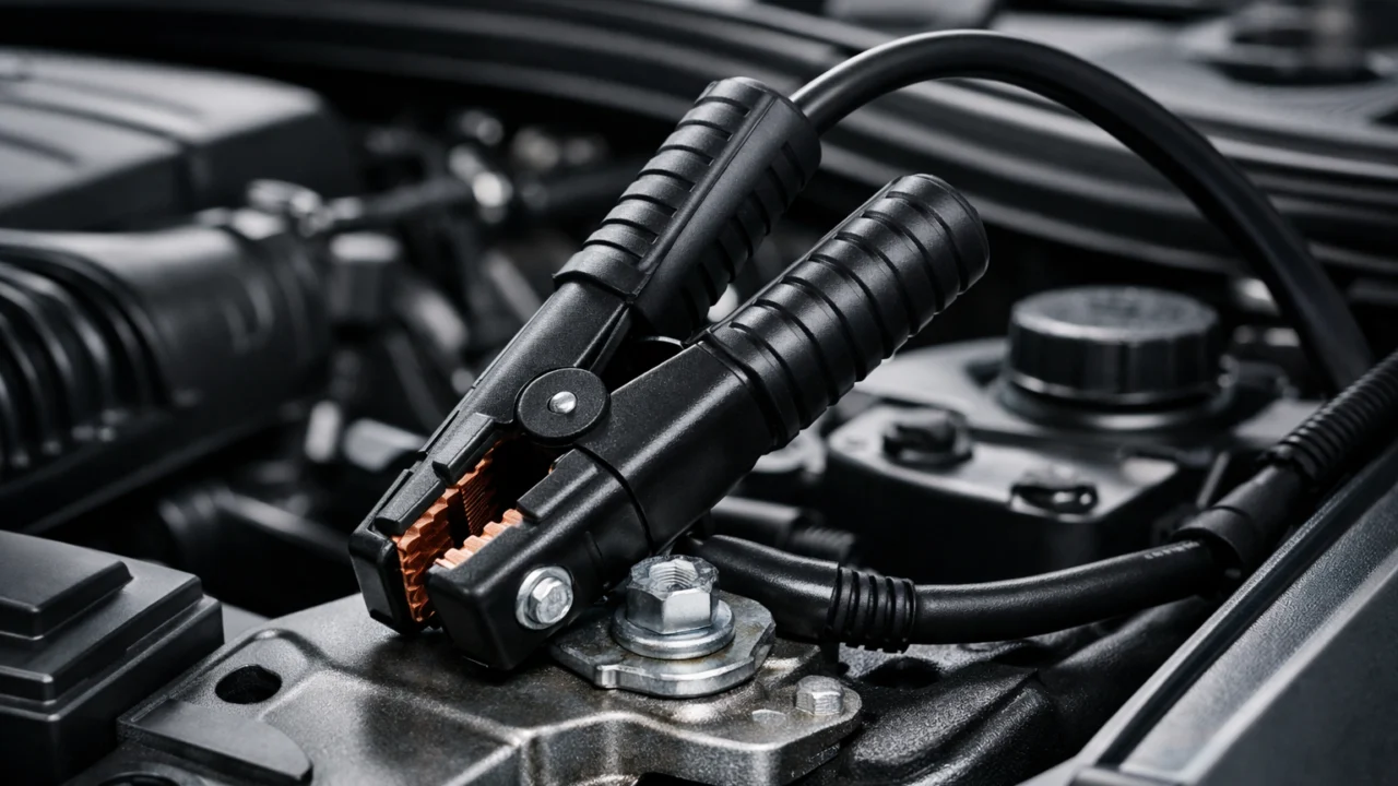 Spajanje crnog kabla na masu vozila radi sprječavanja iskre i oštećenja elektronike