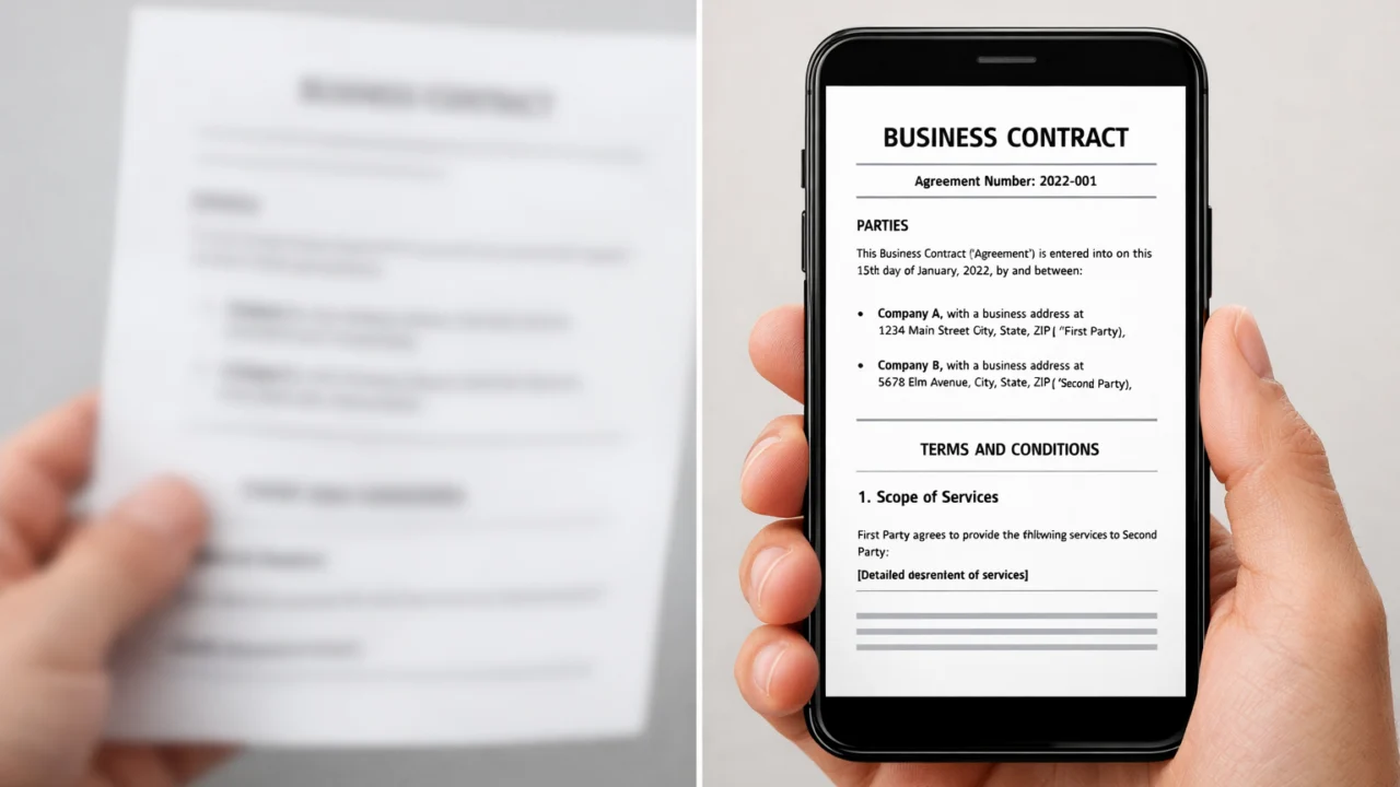 Razlika između obične fotografije dokumenta i čitljivog PDF skena na mobitelu