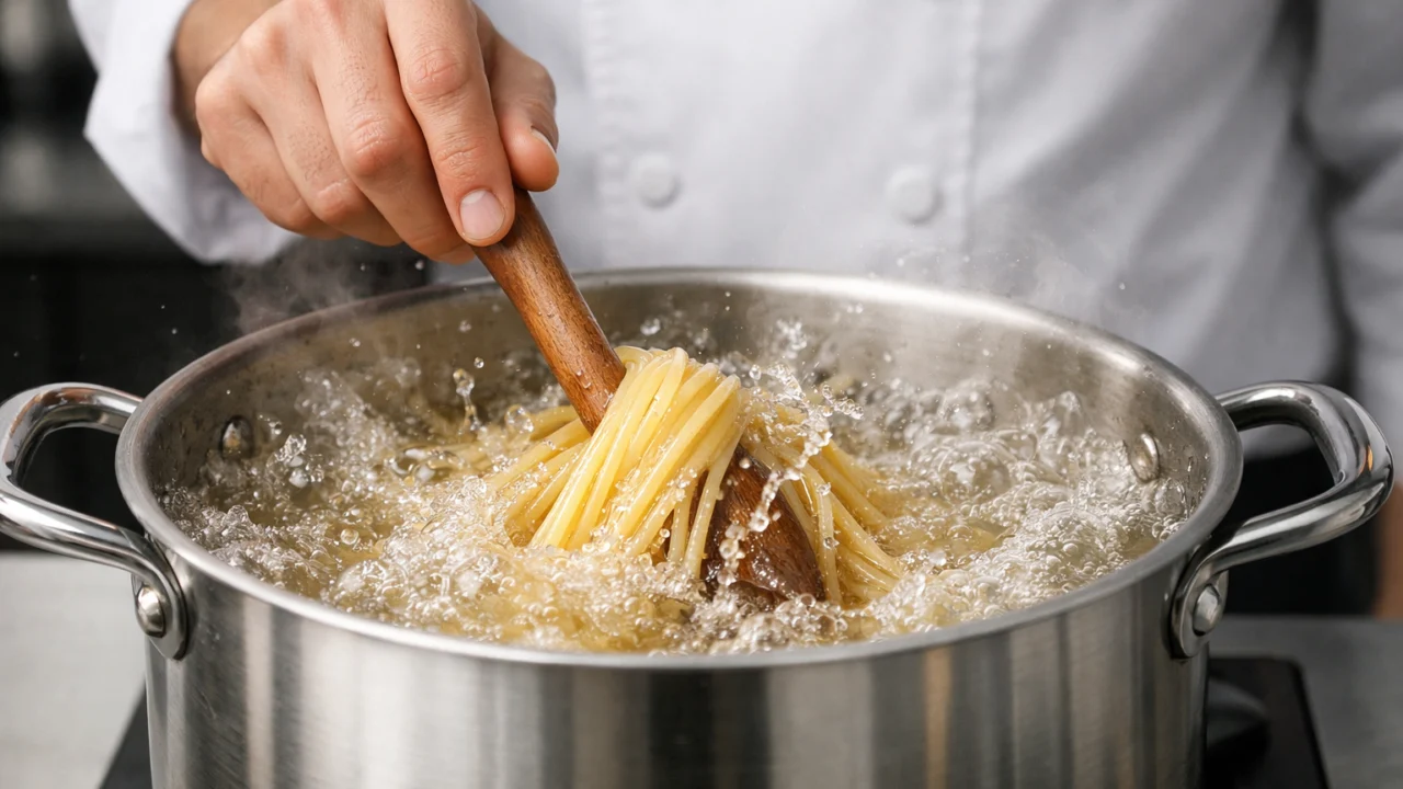 Miješanje tjestenine tijekom kuhanja sprječava lijepljenje i omogućuje ravnomjerno kuhanje