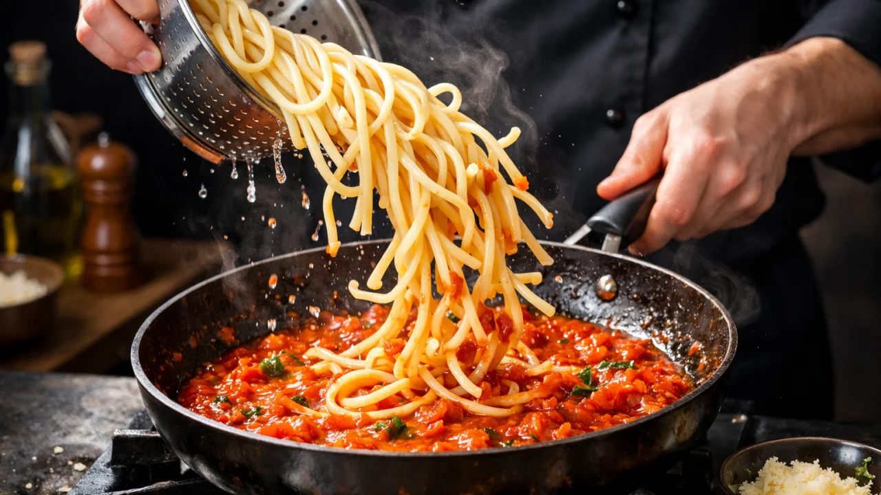 Spajanje tjestenine s umakom odmah nakon kuhanja osigurava savršenu teksturu al dente