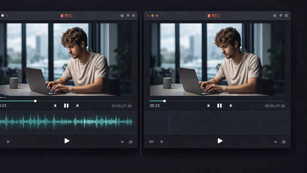 Usporedba snimanja ekrana sa zvukom i bez zvuka u profesionalnom sučelju