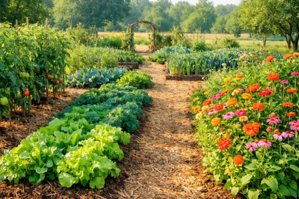 Vrt s povrćem i cvijećem zaštićen od ljetne žege uz malčiranje i pravilno zalijevanje