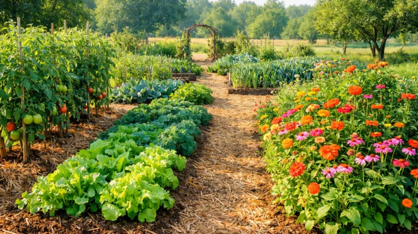 Vrt s povrćem i cvijećem zaštićen od ljetne žege uz malčiranje i pravilno zalijevanje