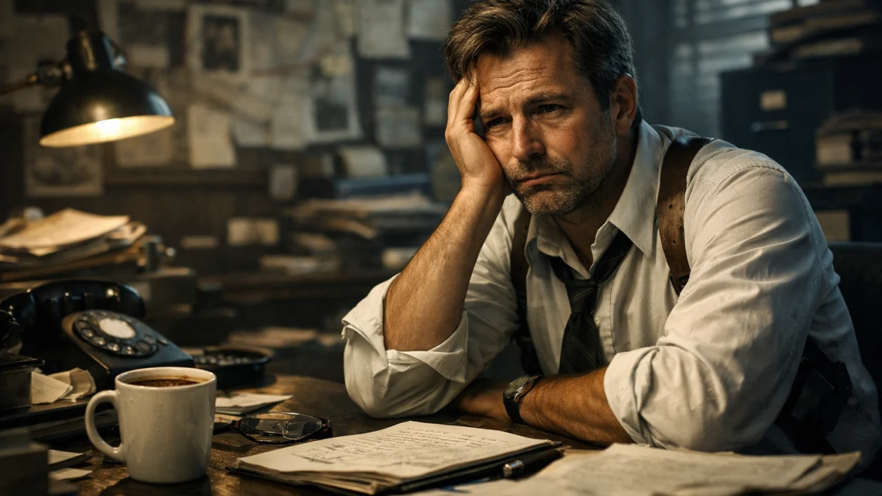 Detektiv umoran od rutine prikazan vizualno, primjer duboke karakterizacije kroz detalje ponašanja