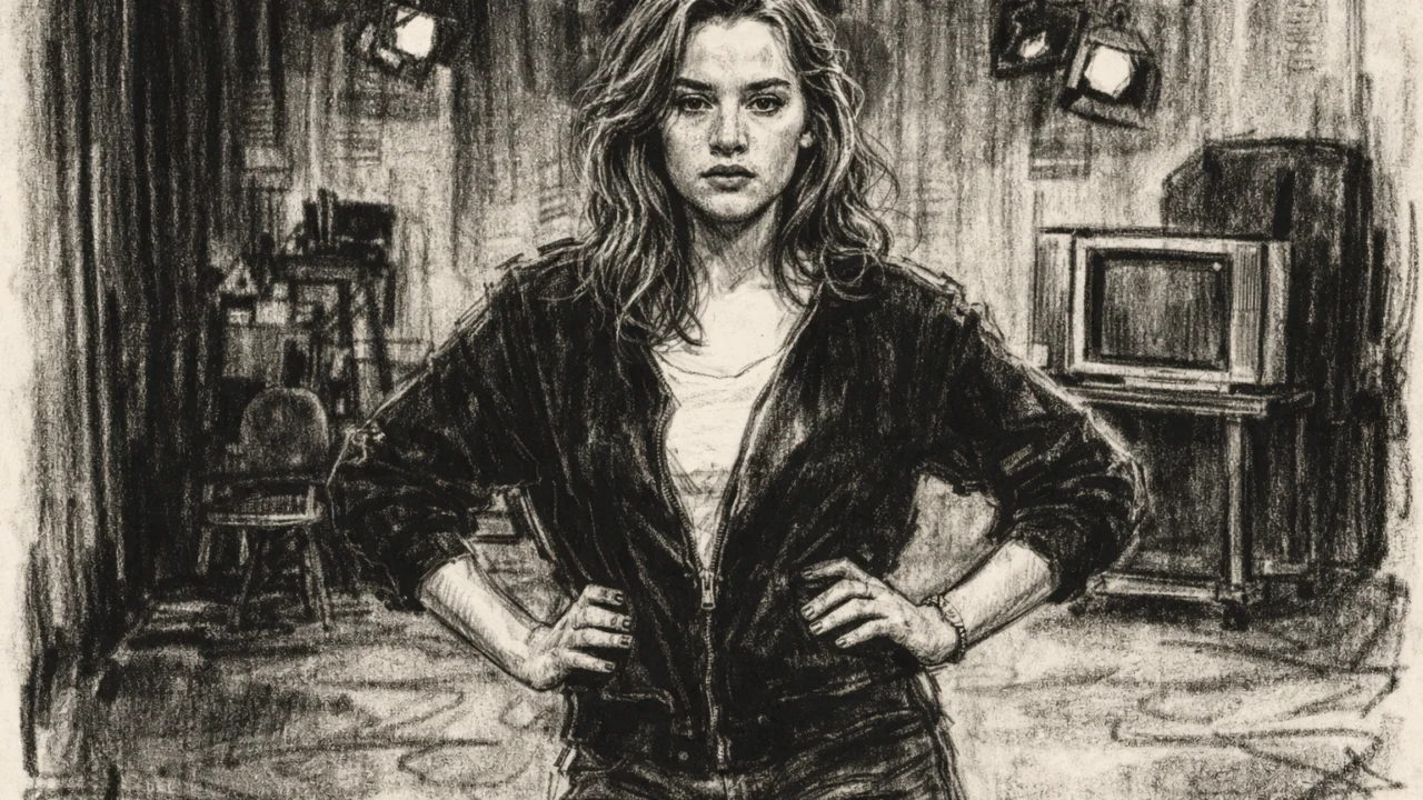 Kate Winslet na početku glumačke karijere, scena iz televizijskog okruženja u ugalj stilu