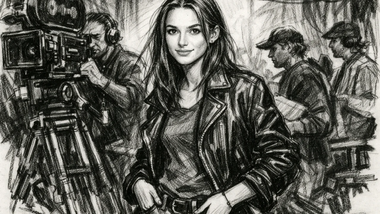 Rani početak glumačke karijere Keire Knightley prikazan u ugalj stilu, na filmskom setu.