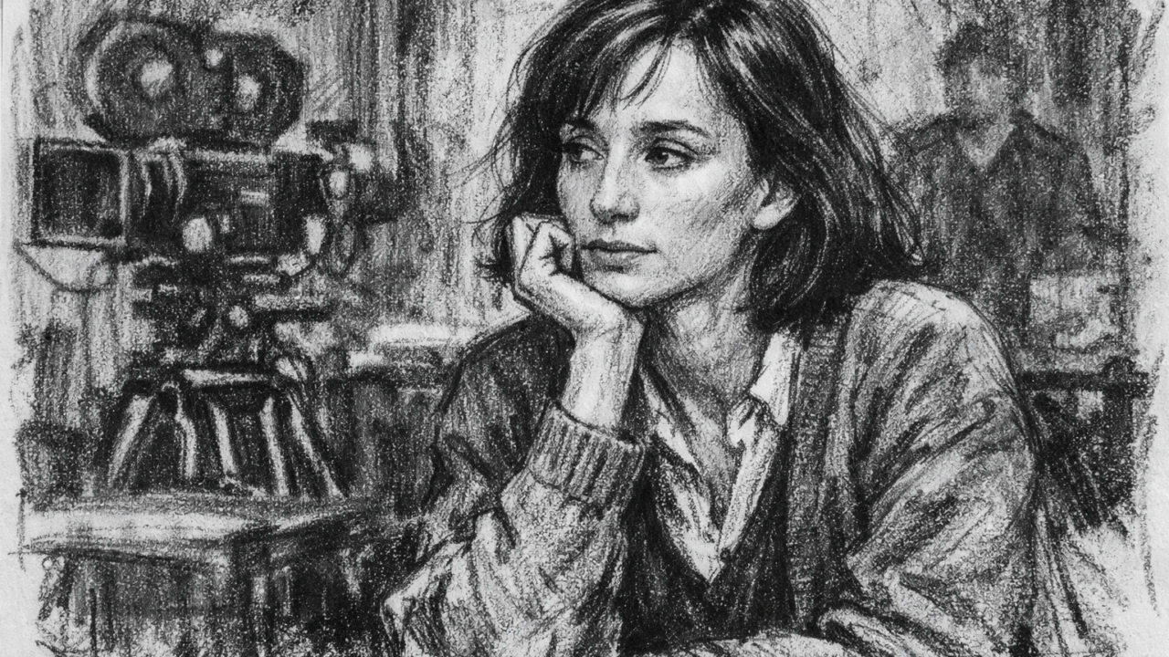 Kristin Scott Thomas na početku karijere na filmskom setu u ugalj stilu