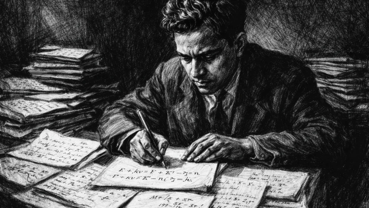 Meghnad Saha tijekom znanstvenog rada na teoriji ionizacije, ugalj stil.