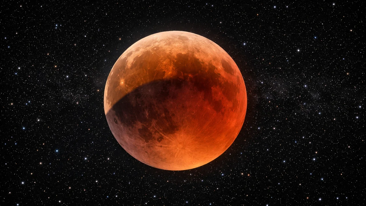 Potpuna pomrčina Mjeseca kada Zemljina sjena prekriva puni Mjesec