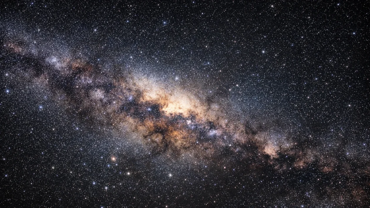 Mliječna staza kao svijetla traka zvijezda na noćnom nebu, prikaz galaksije u kojoj se nalazi Sunčev sustav