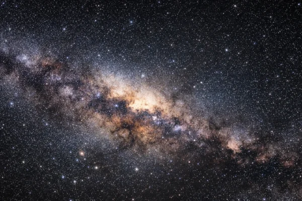 Mliječna staza kao svijetla traka zvijezda na noćnom nebu, prikaz galaksije u kojoj se nalazi Sunčev sustav