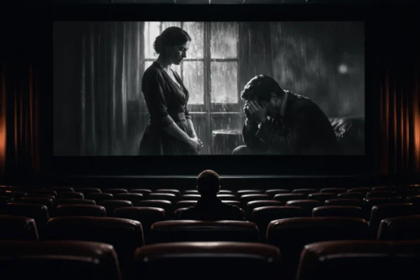 Tišina u filmu prikazana kroz praznu kino-dvoranu s jednim gledateljem, snažna atmosfera i emotivni trenutak