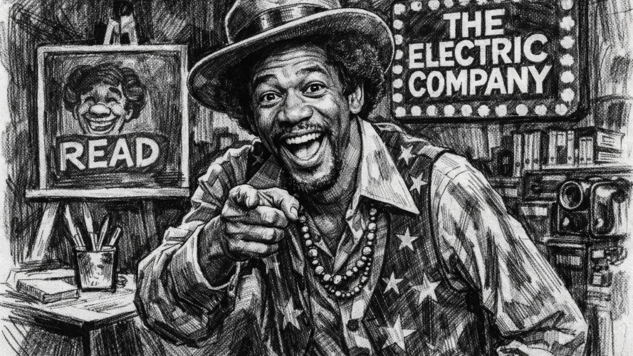 Morgan Freeman u televizijskoj emisiji prikazan u ugalj stilu, crno-bijela scena iz karijere