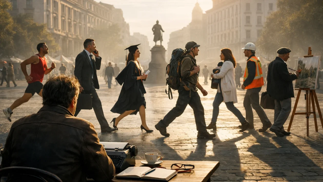 Široki kadar prikazuje likove različitih ciljeva i emocija, simbolizira motivaciju likova i njezinu ključnu ulogu u radnji