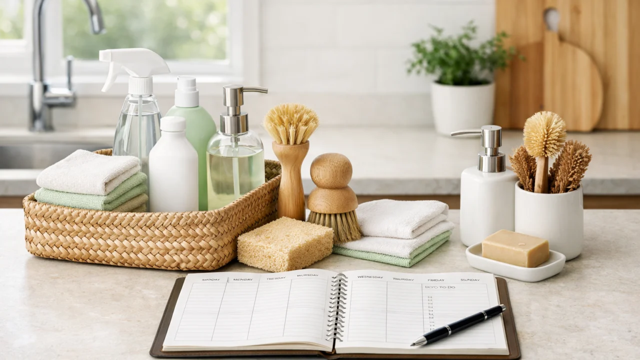 Pripremljeni alati i planer za nedjeljni reset koji olakšavaju organizaciju i učinkovito upravljanje vremenom