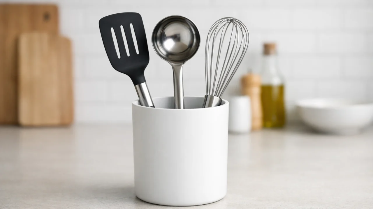 Osnovni kuhinjski pribor poput kuhače i lopatice za učinkovito svakodnevno kuhanje