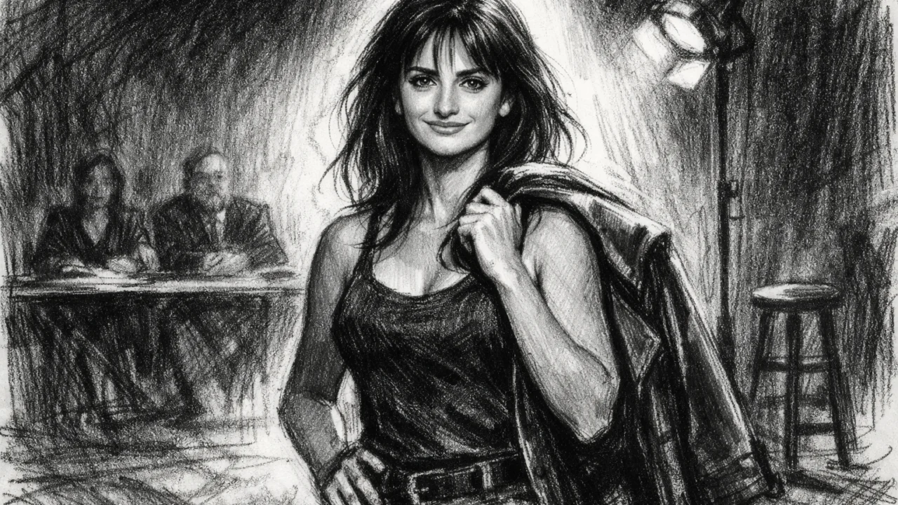 Trenutak proboja Penélope Cruz na audiciji, prikazano u ugalj stilu