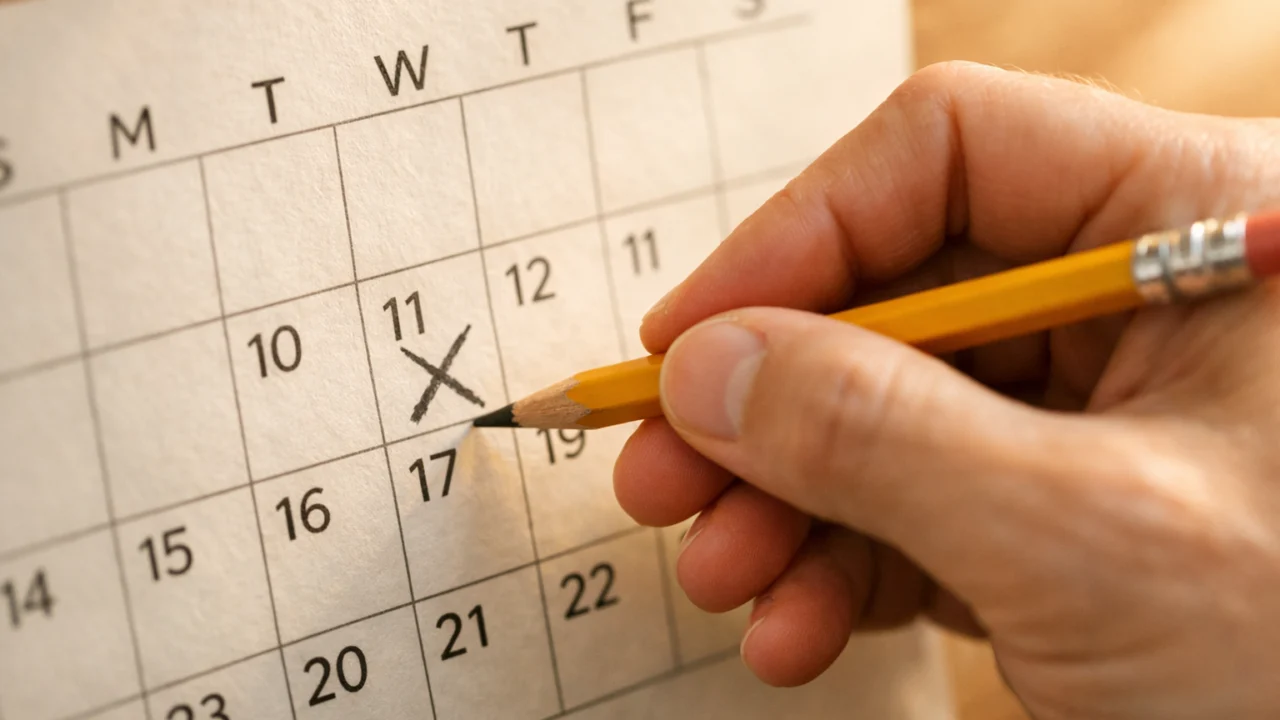 Označavanje navika olovkom u papirnatom kalendaru kao jednostavna metoda praćenja bez aplikacija