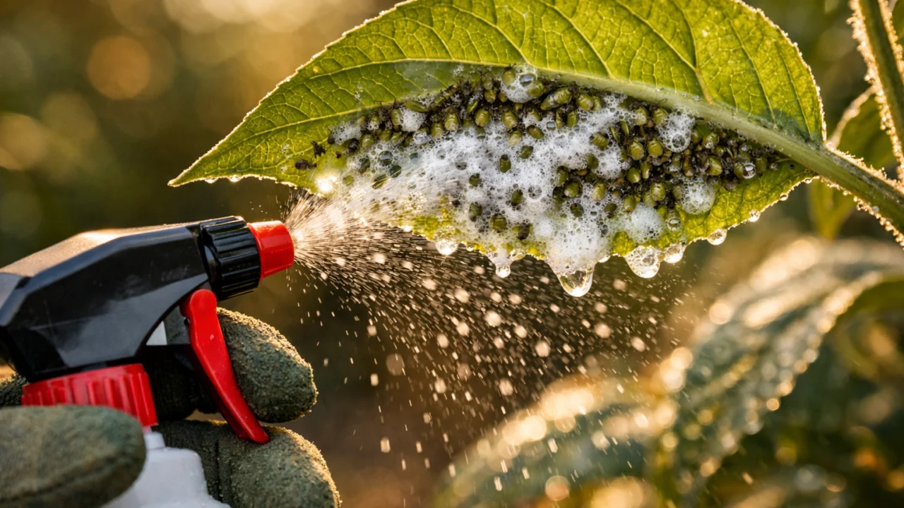 Primjena sapunice kao prirodne metode suzbijanja lisnih uši na vrtnim biljkama